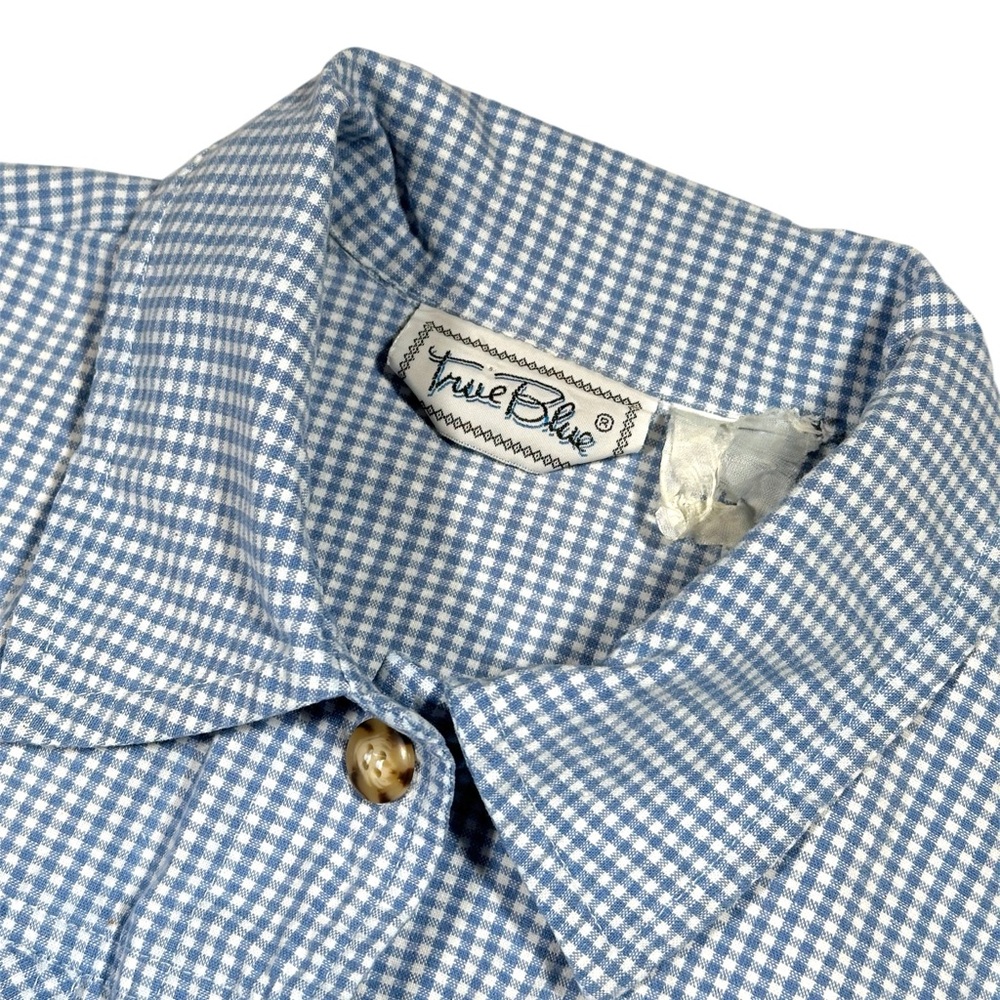 80’s Blue Gingham Jumper - Picture 3 of 4